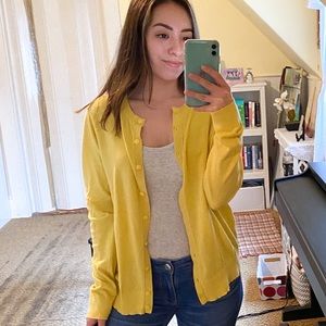 Yellow cardigan